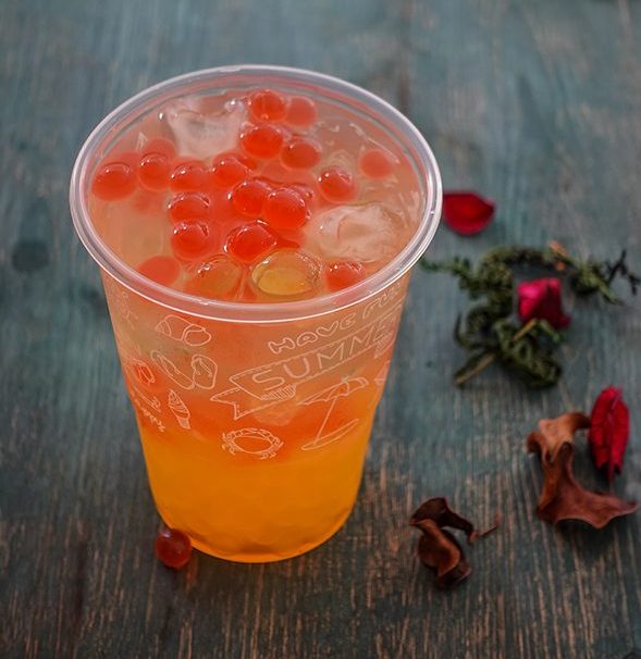 Наполнение фруктового бабл чая